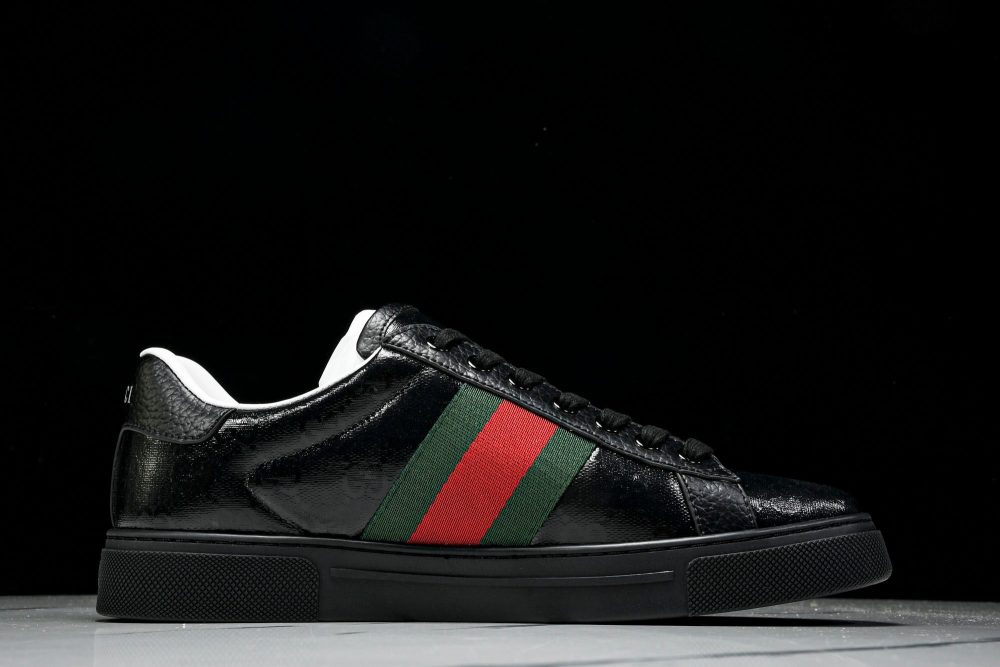 Guссi Ace Web 'Glossy Black Monogram' - Image 3