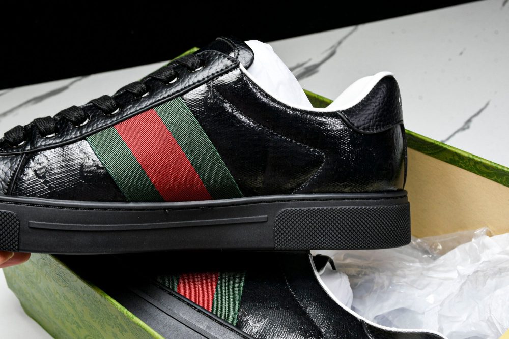 Guссi Ace Web 'Glossy Black Monogram' - Image 37