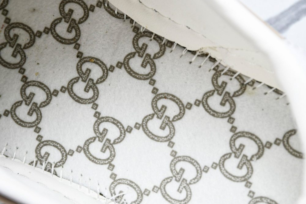 Guссi Ace Web 'Embossed Beige Monogram' - Image 16