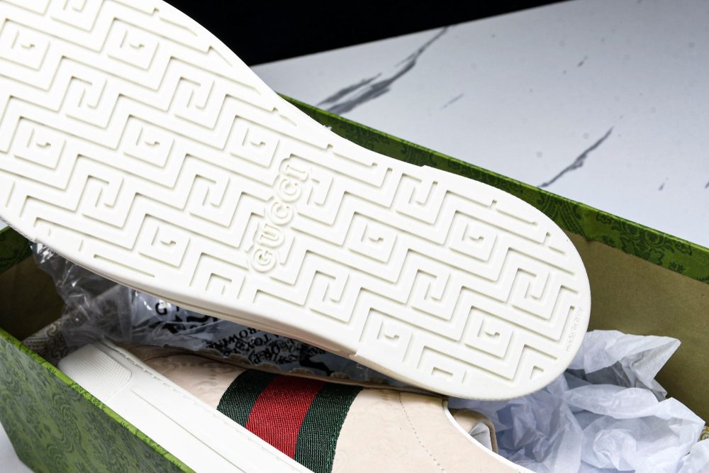 Guссi Ace Web 'Embossed Beige Monogram' - Image 38