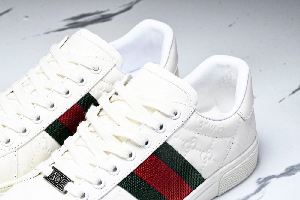 Guссi Ace Web 'Embossed White Monogram' - Image 20
