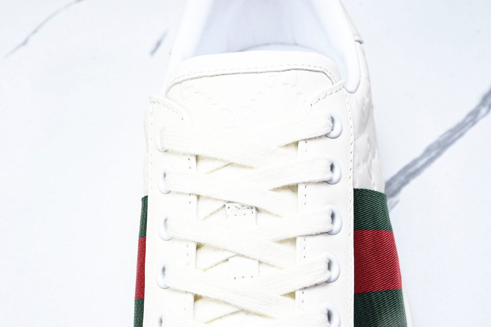 Guссi Ace Web 'Embossed White Monogram' - Image 11