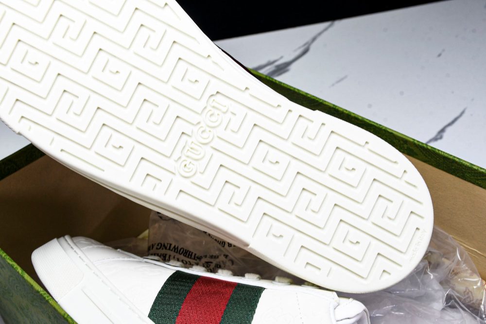 Guссi Ace Web 'Embossed White Monogram' - Image 37