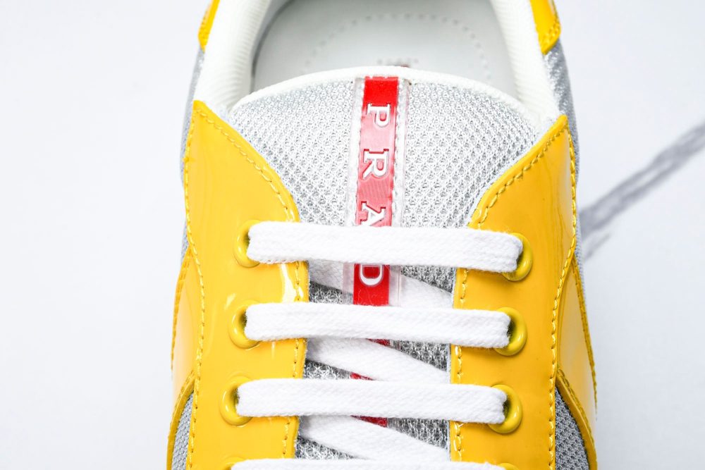 Prada America's Cup Sneaker 'Yellow Silver' - Image 11