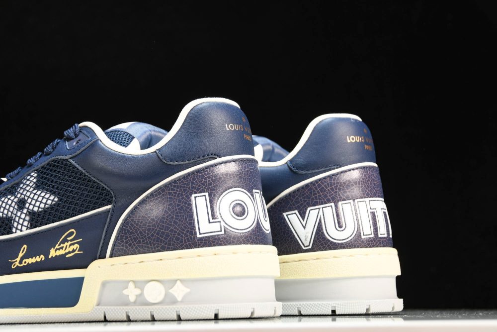 Louis Vuittоп Trainer Low Velcro Strap 'Navy Mesh' - Image 8