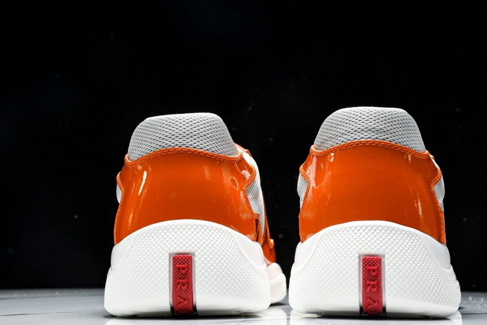 Prada America's Cup Sneaker 'Orange Silver' - Image 7