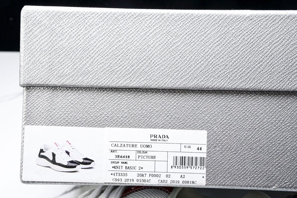 Prada America's Cup Sneaker 'Black Silver White' v2 - Image 23