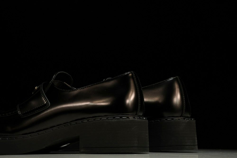 Prada Chocolate Patent Loafers 'Black' - Image 8