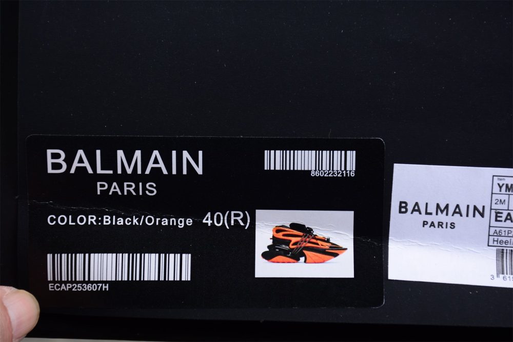 Balmain Unicorn Low-Top 'Orange Black' - Image 15