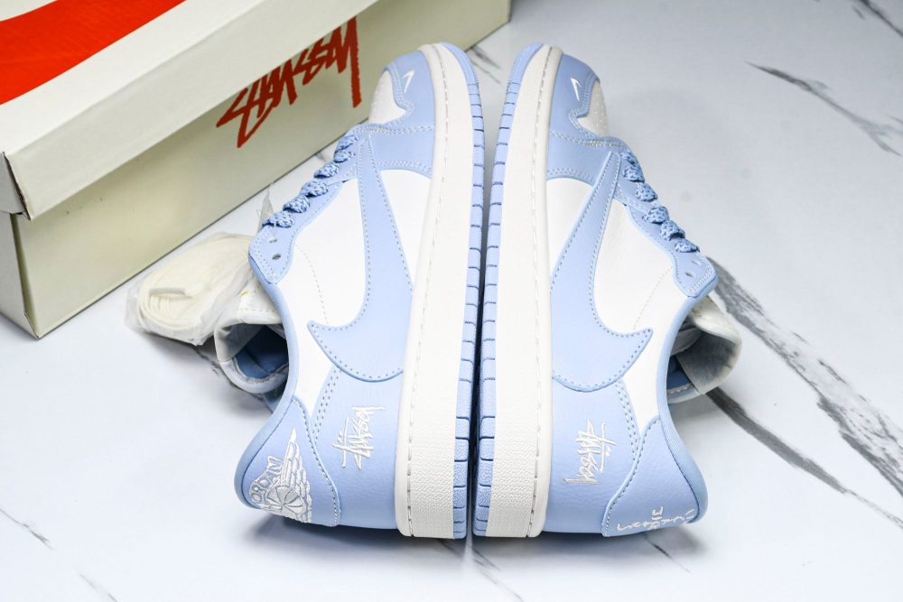 Travis Scott AJ1 Low x Stussy 'Blue' (Custom) - Image 21