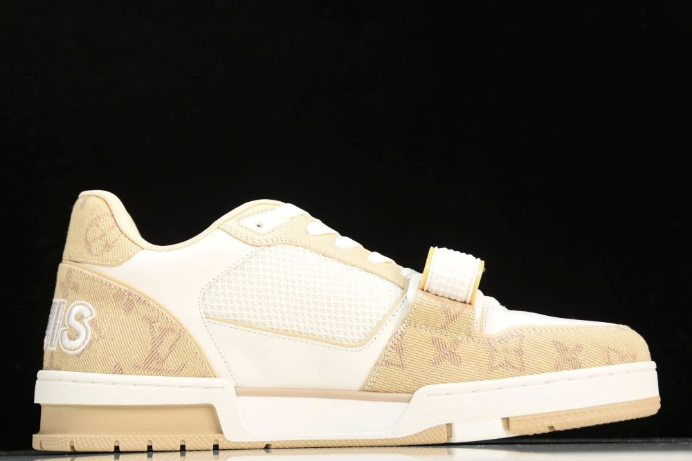Louis Vuittоп Trainer Low Velcro Strap 'Monogram Denim Beige' - Image 3