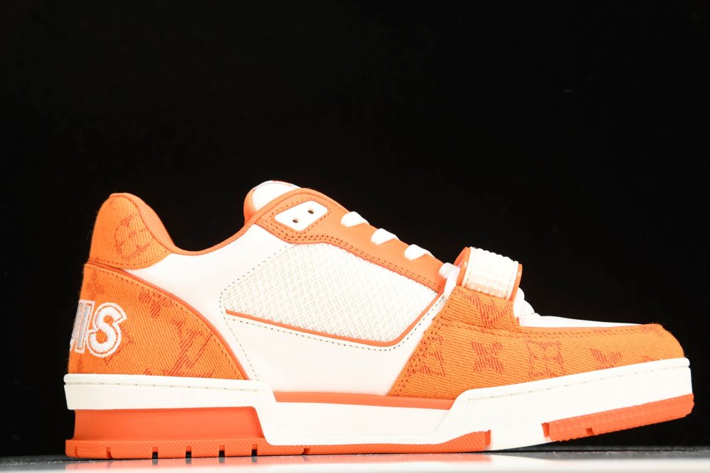 Louis Vuittоп Trainer Low Velcro Strap 'Monogram Denim Orange' - Image 3