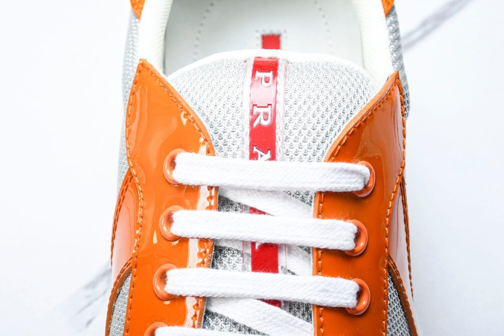 Prada America's Cup Sneaker 'Orange Silver' - Image 11
