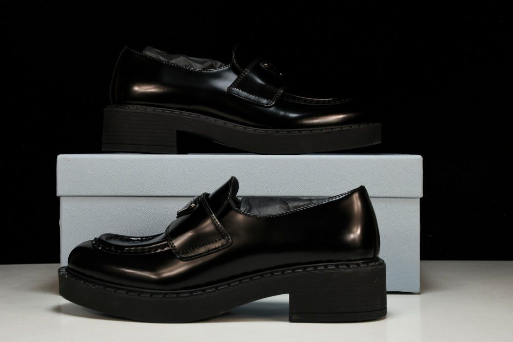 Prada Chocolate Patent Loafers 'Black' - Image 18