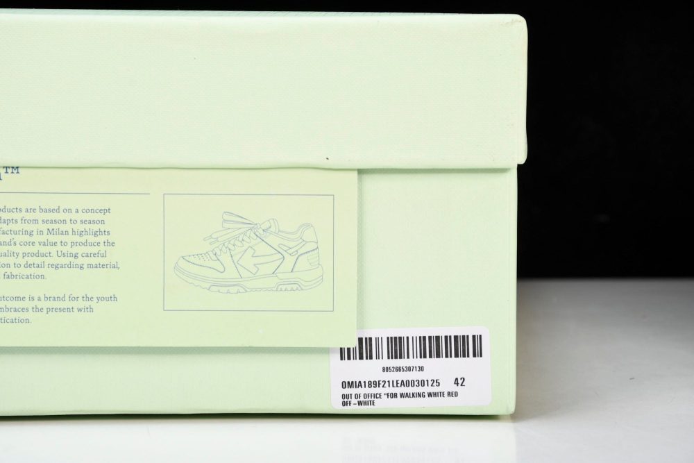 Off-White Out Of Office OOO Low Top "For Walking - White Red - Image 30