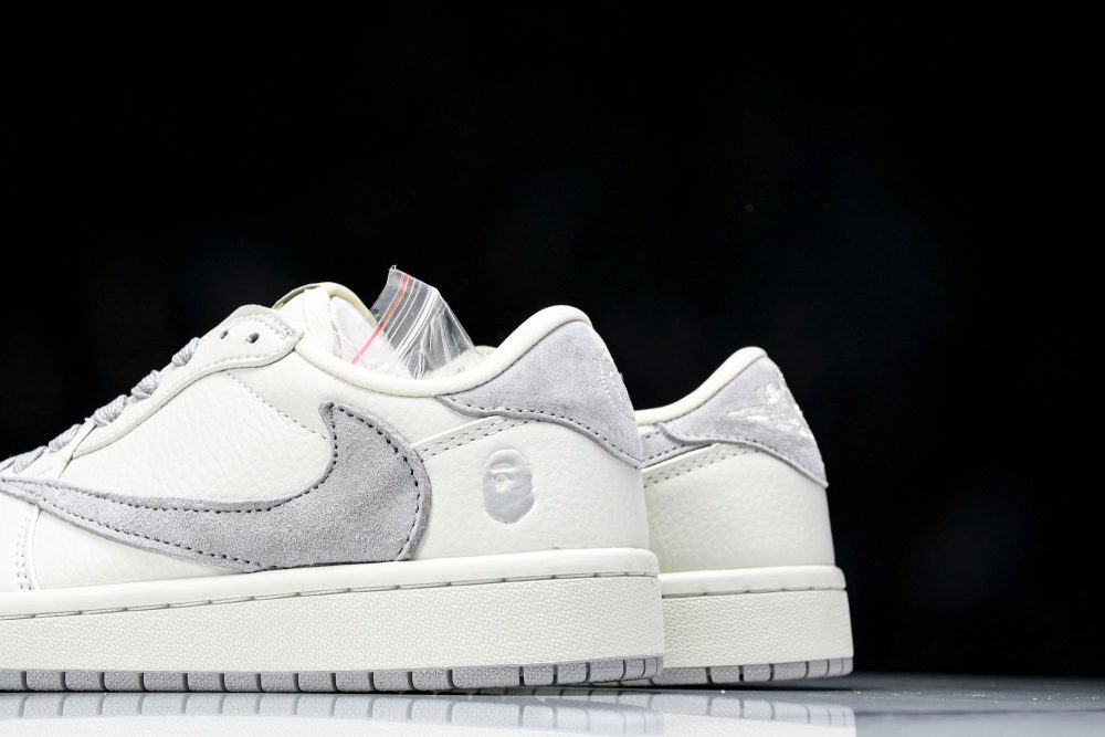 Travis Scott AJ1 Low x BAPE 'White Grey 2.0' (Custom) - Image 8