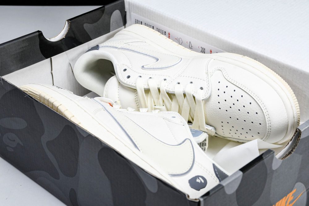 Travis Scott AJ1 Low x BAPE 'White' (Custom) - Image 18