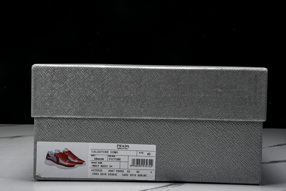 Prada America's Cup Sneaker 'Red Silver' - Image 26