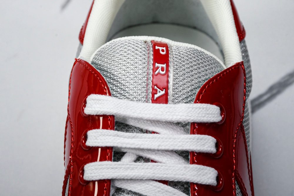 Prada America's Cup Sneaker 'Red Silver' - Image 13