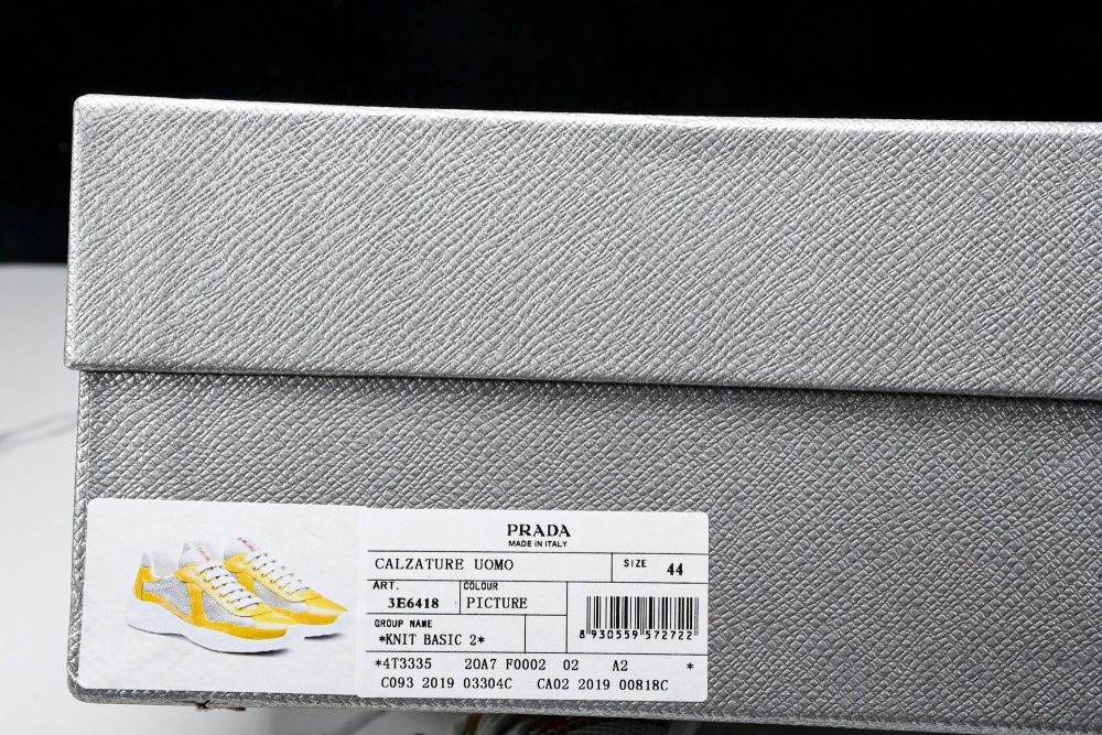 Prada America's Cup Sneaker 'Yellow Silver' - Image 26
