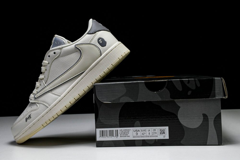 Travis Scott AJ1 Low x BAPE 'White' (Custom) - Image 20