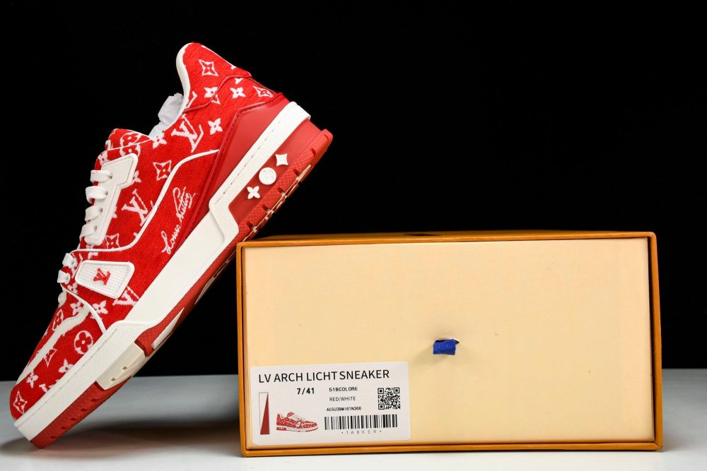 Louis Vuittоп Trainer Low 'Red Monogram Textile' - Image 23
