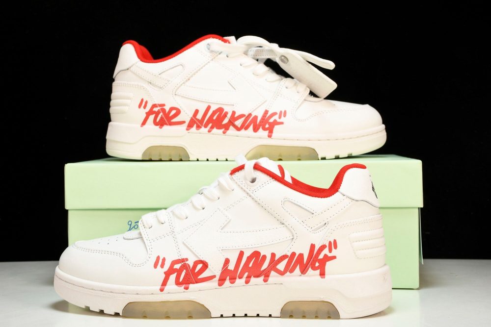 Off-White Out Of Office OOO Low Top "For Walking - White Red - Image 25