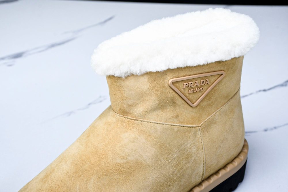 Prada Suede Booties 'Beige' - Image 10