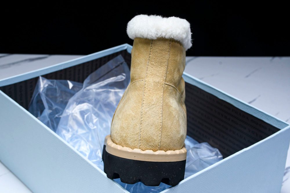 Prada Suede Booties 'Beige' - Image 25