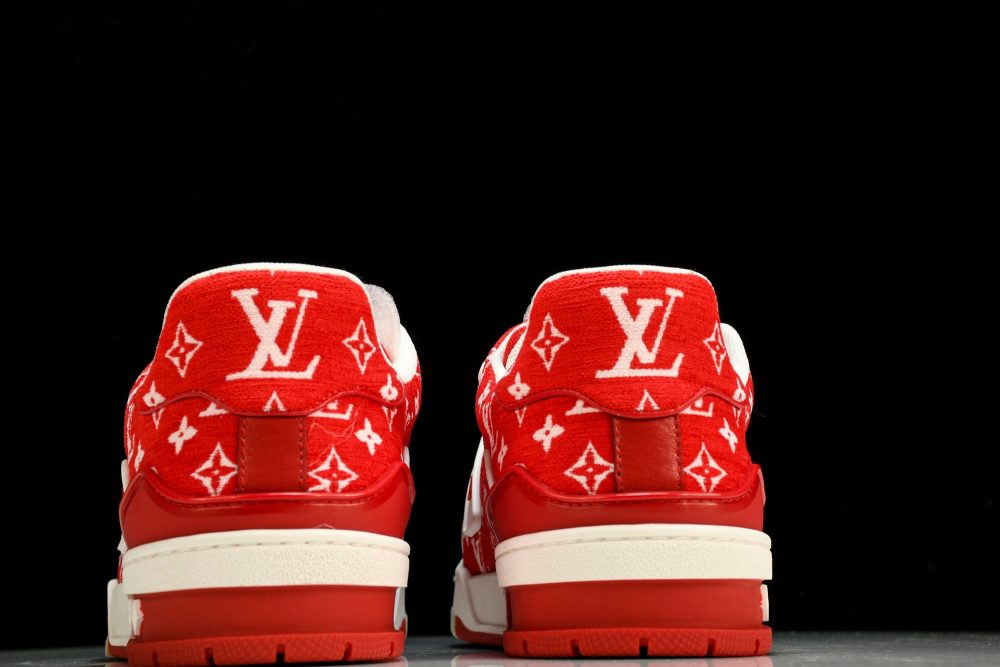 Louis Vuittоп Trainer Low 'Red Monogram Textile' - Image 7