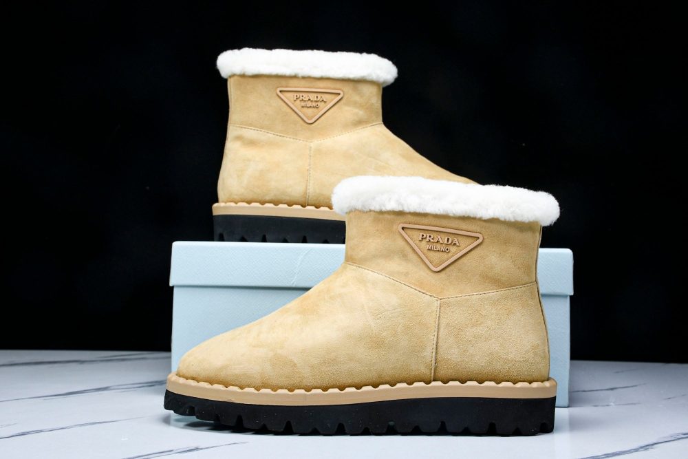 Prada Suede Booties 'Beige' - Image 19
