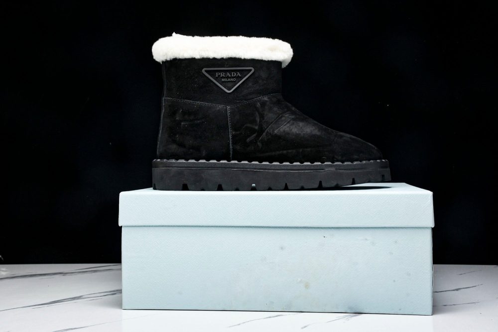 Prada Suede Booties 'Black' - Image 20