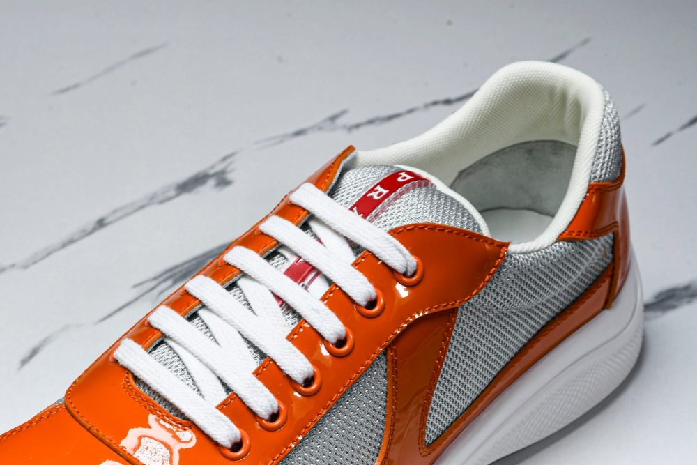 Prada America's Cup Sneaker 'Orange Silver' - Image 10