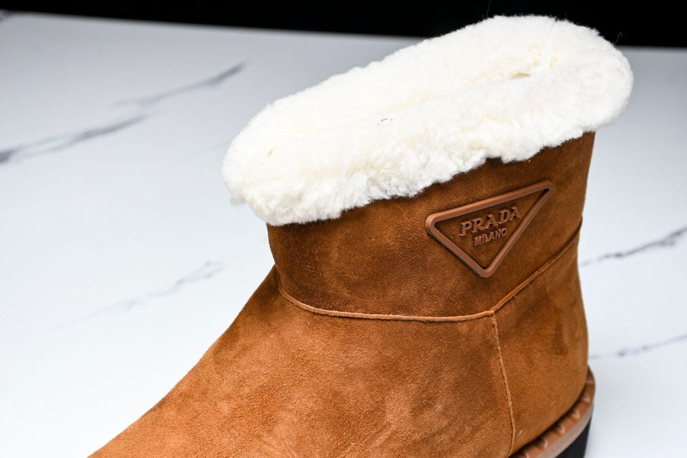 Prada Suede Booties 'Brown' - Image 10