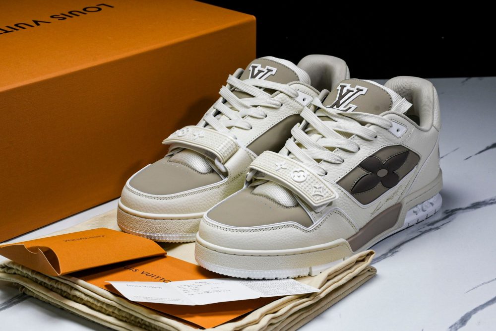 Louis Vuittоп Trainer Low Velcro Strap 'Brown White' - Image 17