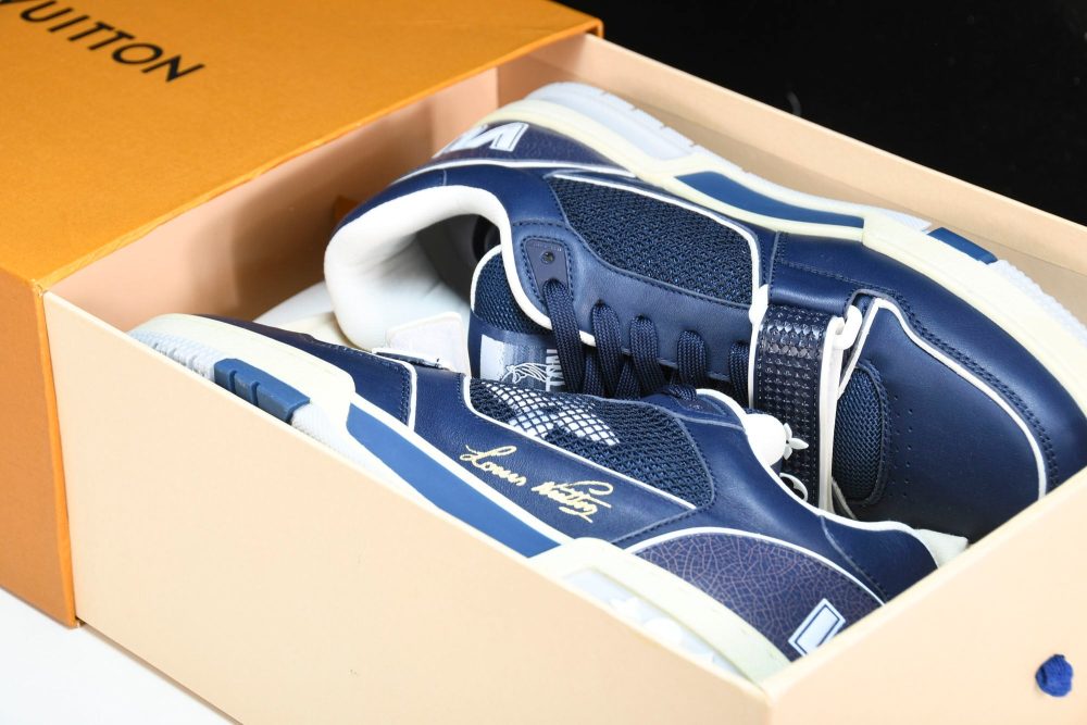 Louis Vuittоп Trainer Low Velcro Strap 'Navy Mesh' - Image 24
