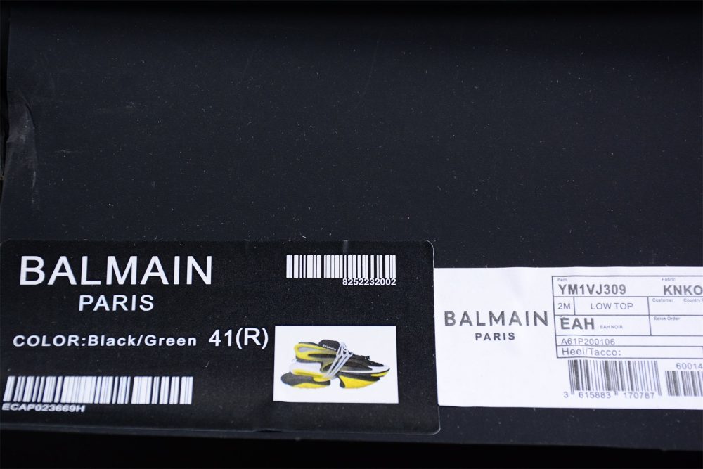 Balmain Unicorn Low-Top 'Black Yellow' - Image 15