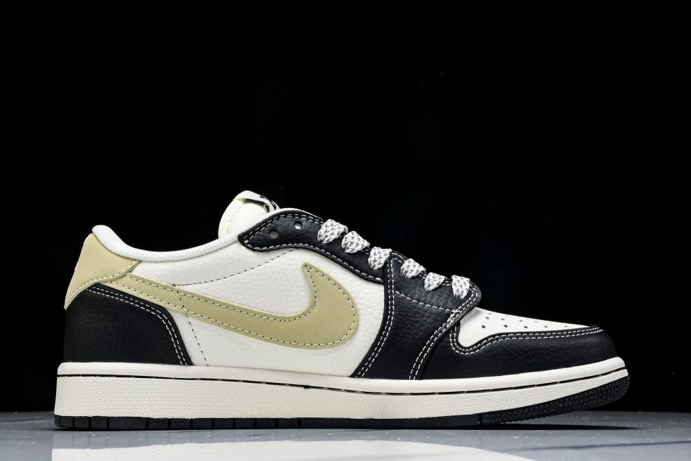 Travis Scott AJ1 Low x BAPE 'Beige Black White' (Custom) - Image 3