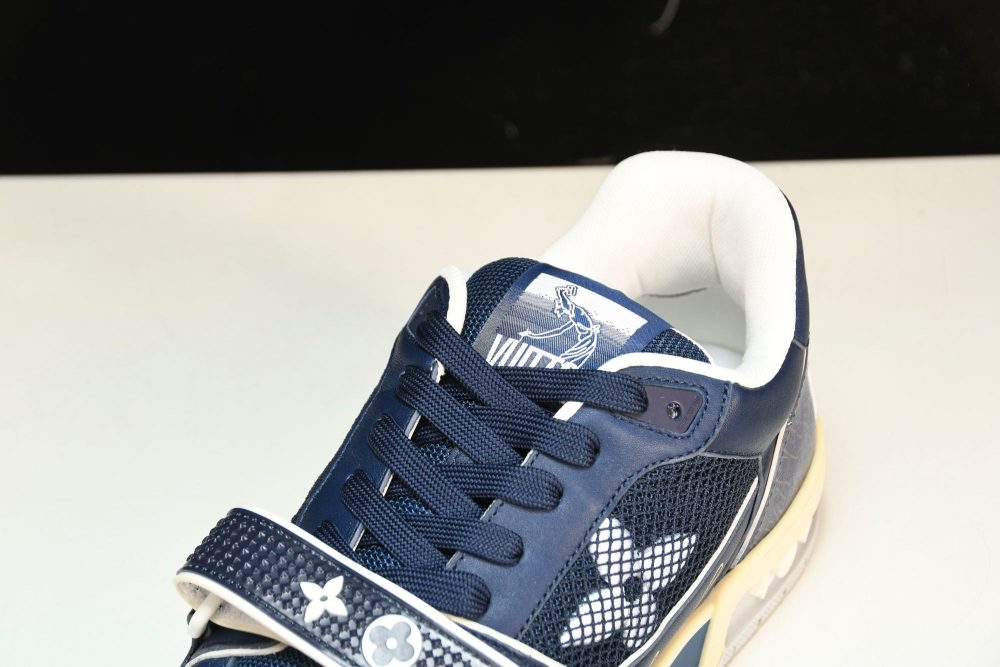 Louis Vuittоп Trainer Low Velcro Strap 'Navy Mesh' - Image 10