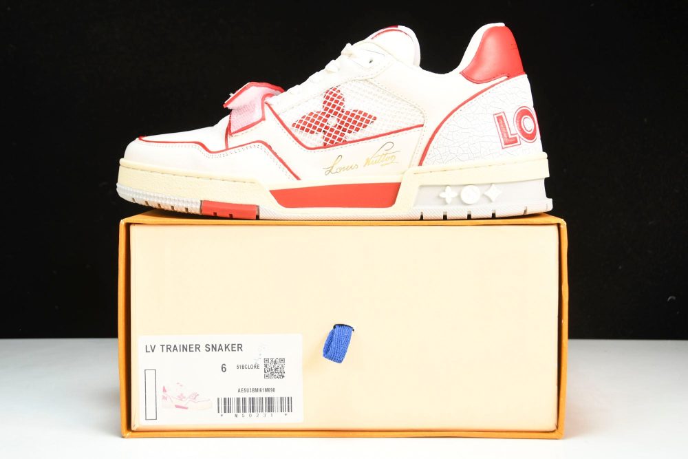Louis Vuittоп Trainer Low Velcro Strap 'Red Mesh' - Image 30