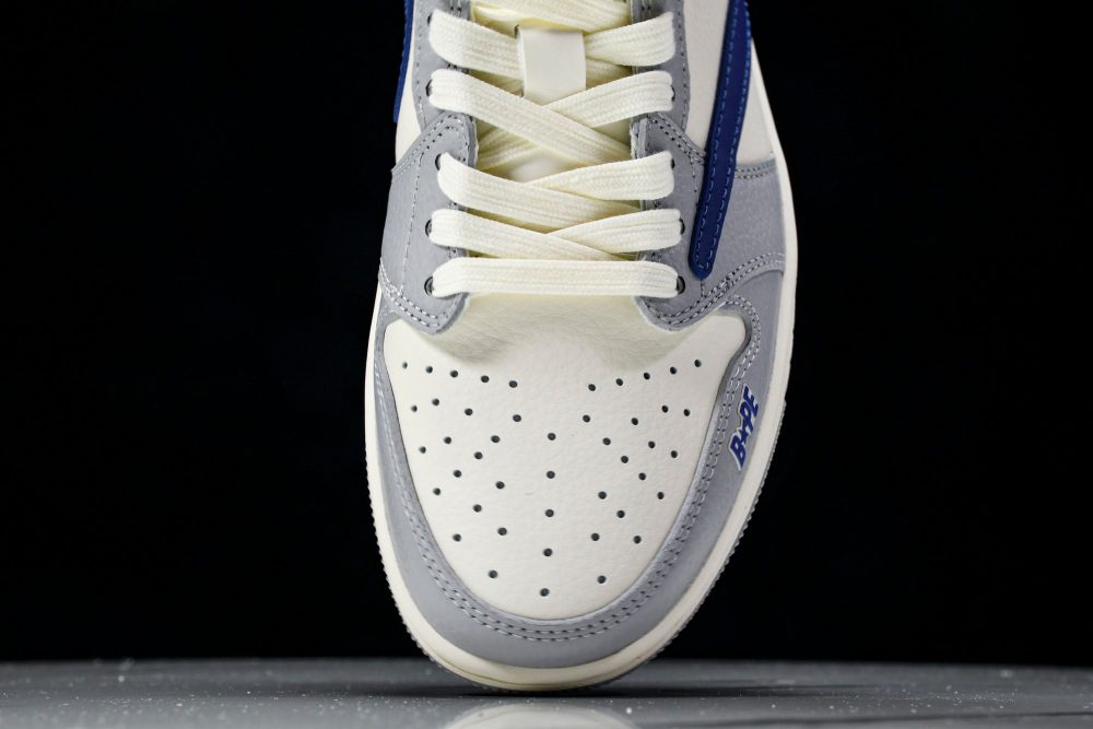 Travis Scott AJ1 Low x BAPE 'Blue Grey White' (Custom) - Image 6