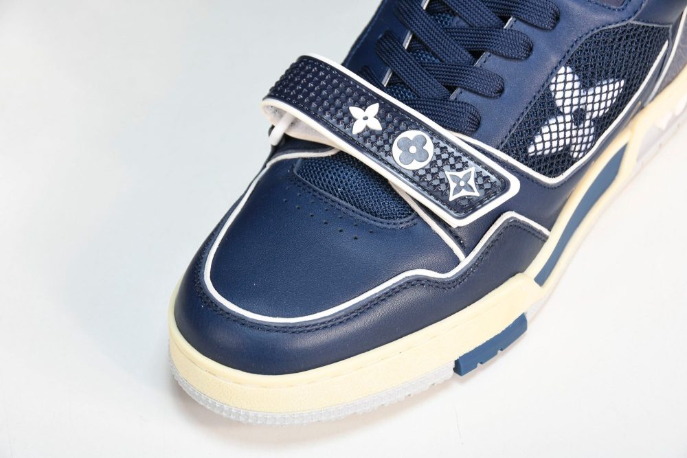 Louis Vuittоп Trainer Low Velcro Strap 'Navy Mesh' - Image 9