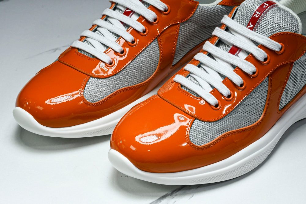 Prada America's Cup Sneaker 'Orange Silver' - Image 17