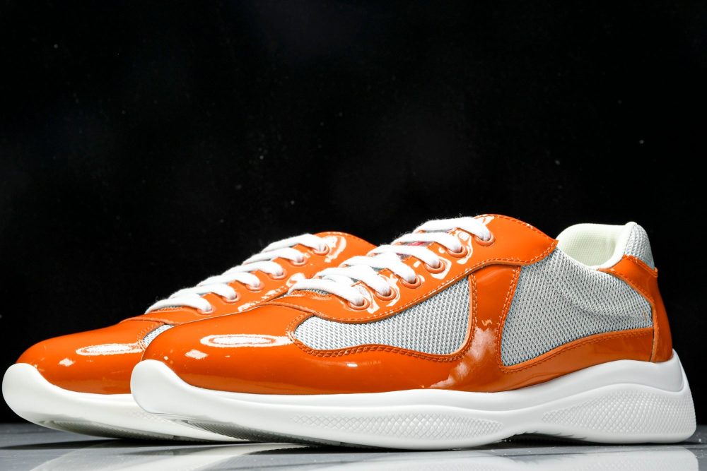 Prada America's Cup Sneaker 'Orange Silver' - Image 2