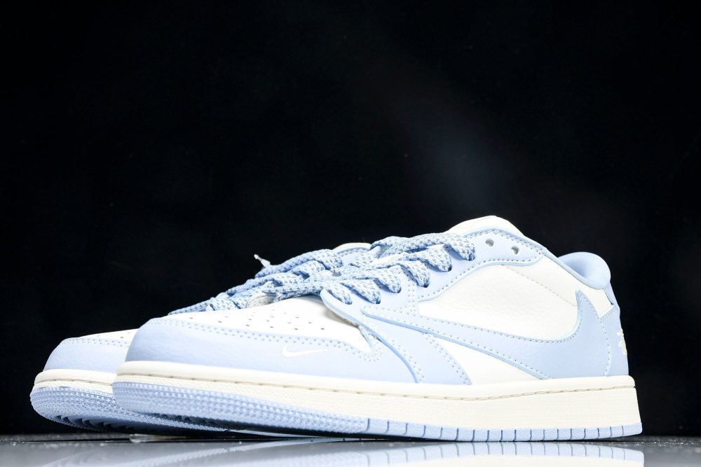 Travis Scott AJ1 Low x Stussy 'Blue' (Custom) - Image 2