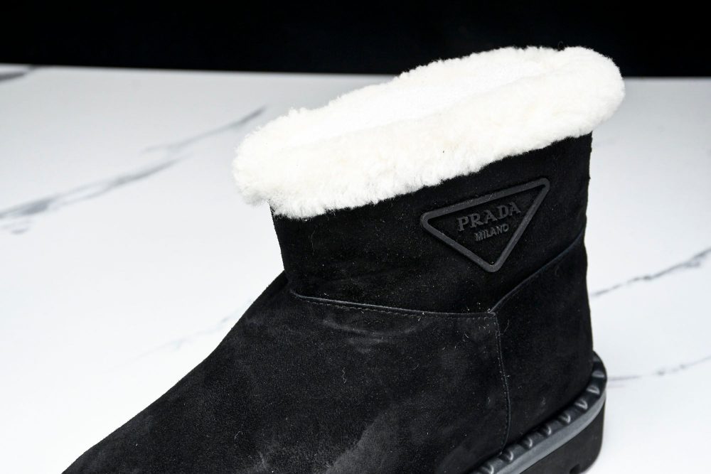 Prada Suede Booties 'Black' - Image 10