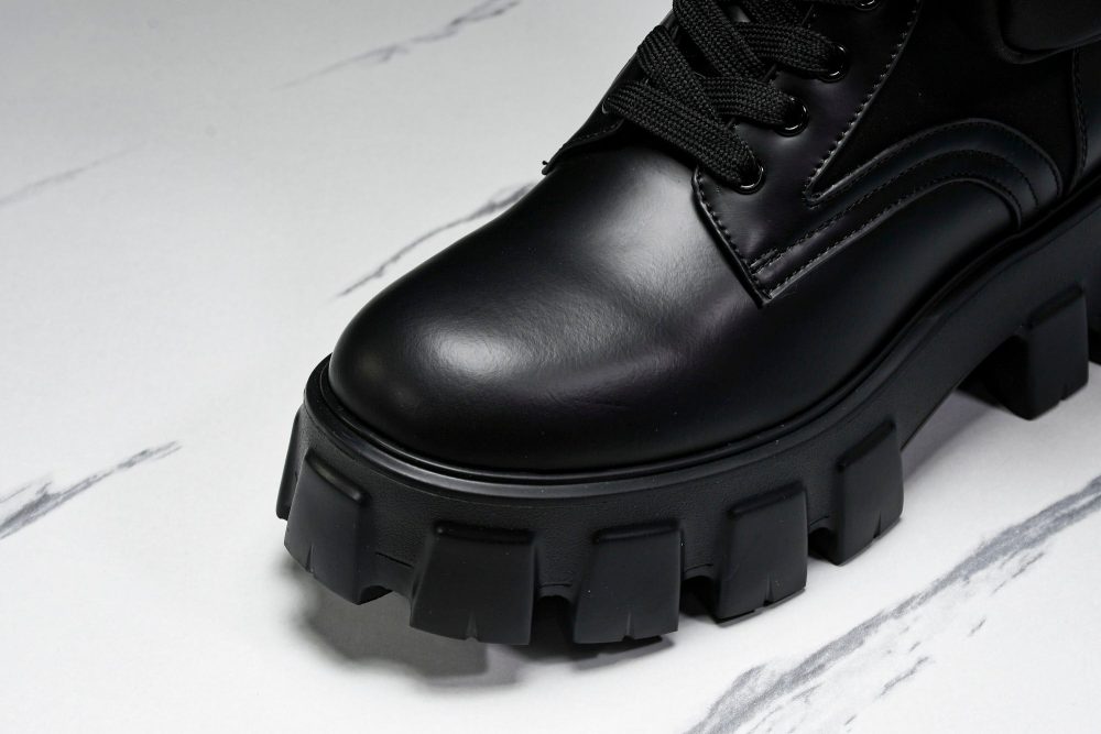 Prada Monolith Boots with Pouch 'Black' - Image 9