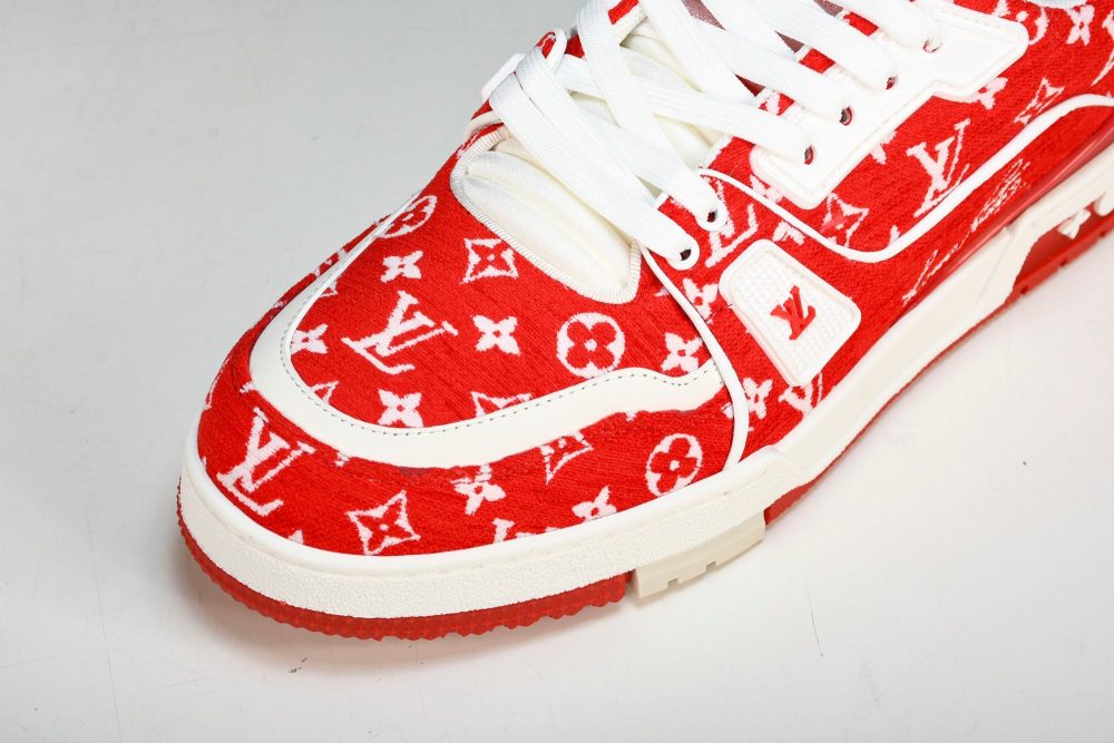 Louis Vuittоп Trainer Low 'Red Monogram Textile' - Image 9