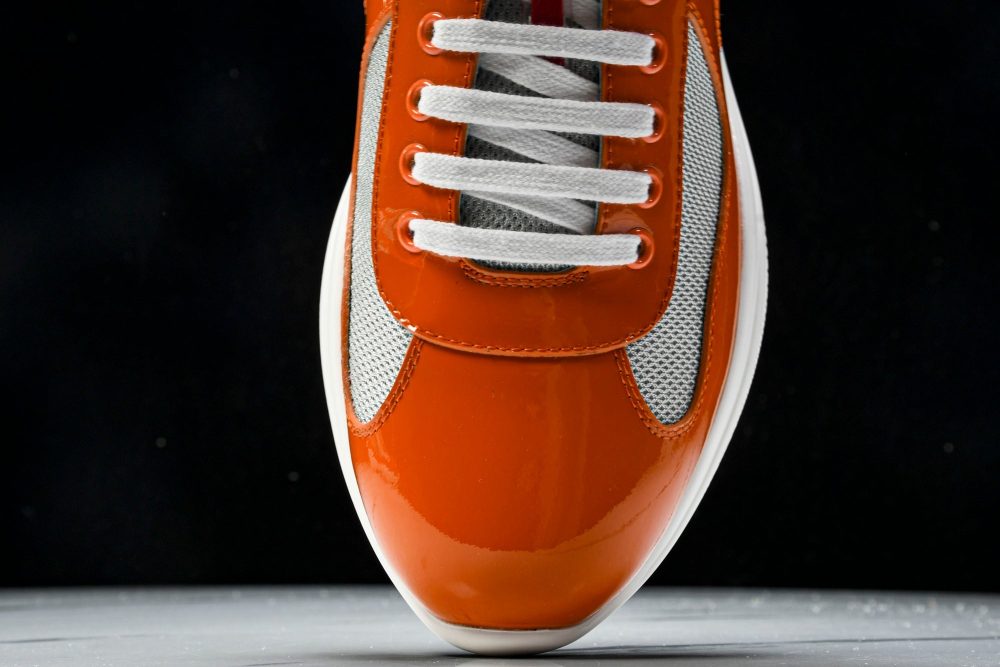 Prada America's Cup Sneaker 'Orange Silver' - Image 6