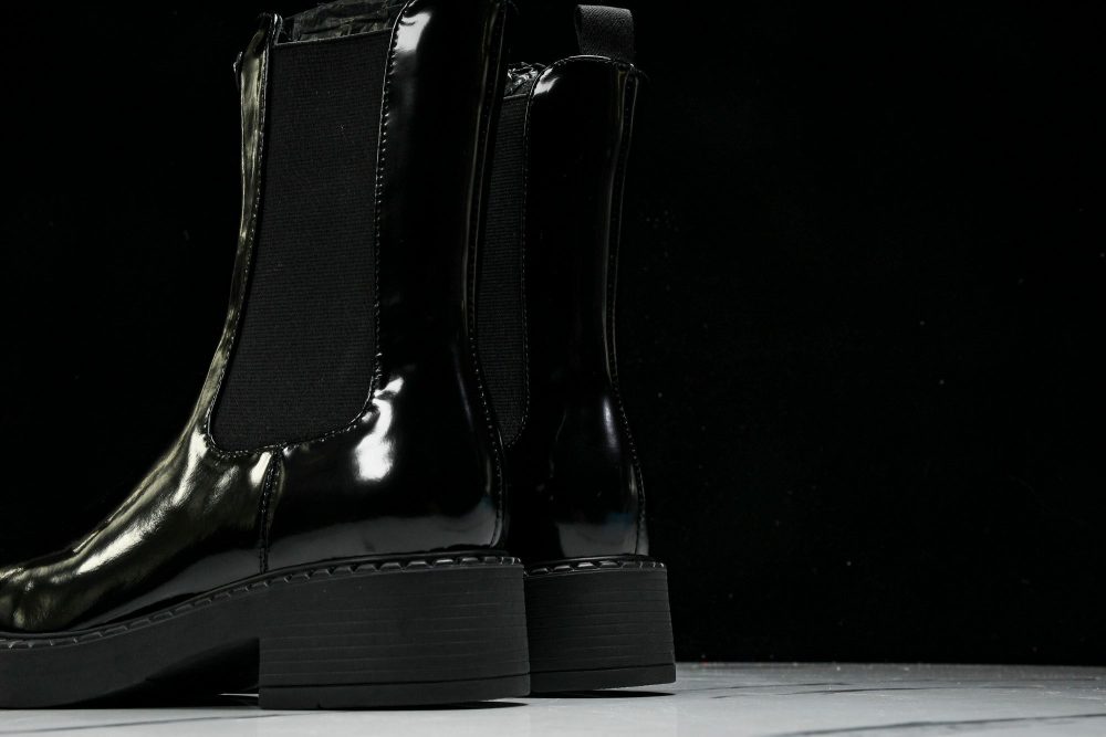 Prada Patent Chelsea Boots 'Black' - Image 8